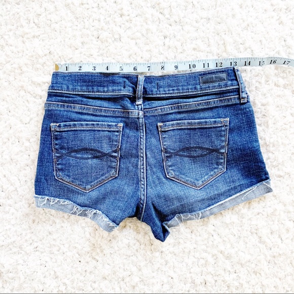 Abercrombie & Fitch Distressed Blue Denim Shorts - Picture 6 of 6